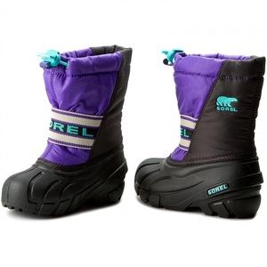 SNOW BOOTS SOREL Childrens Cub NC 1881-551 Purple Arrow/Shark size 7 Little Kids